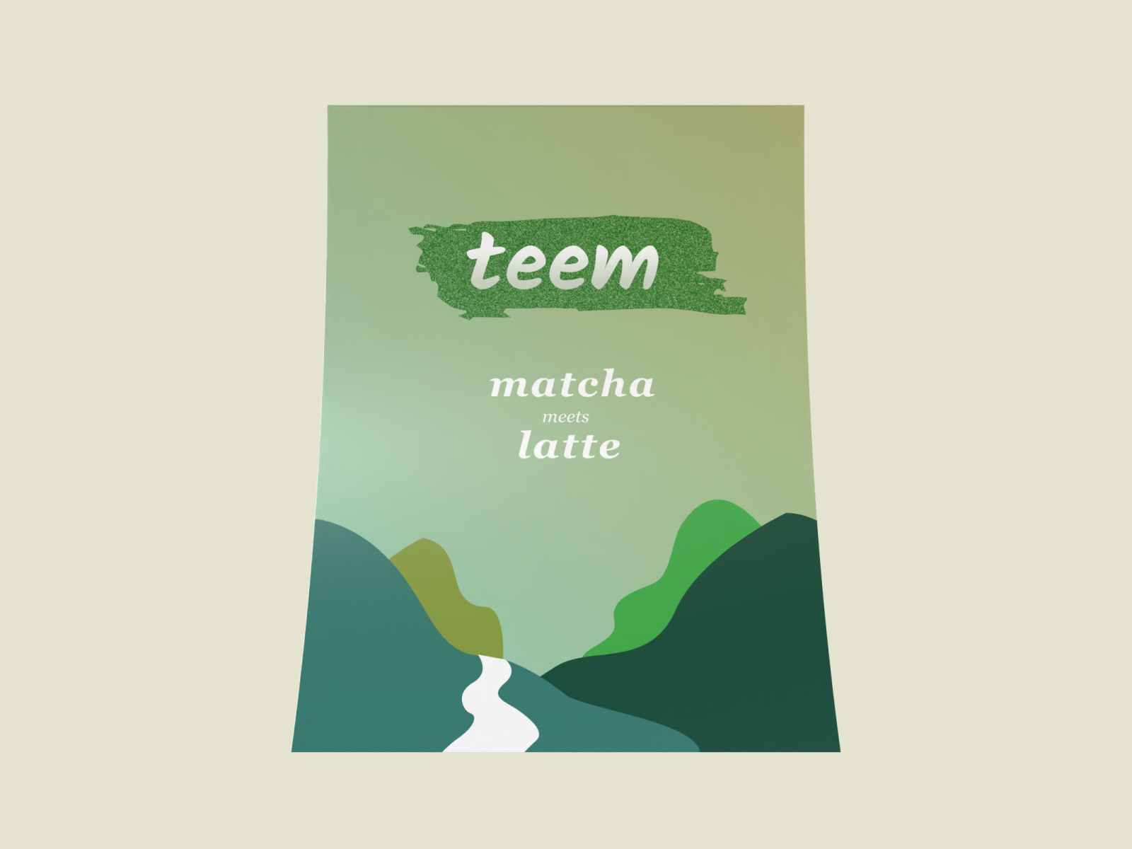 Teem — Leaflet front cover — matcha meets latte