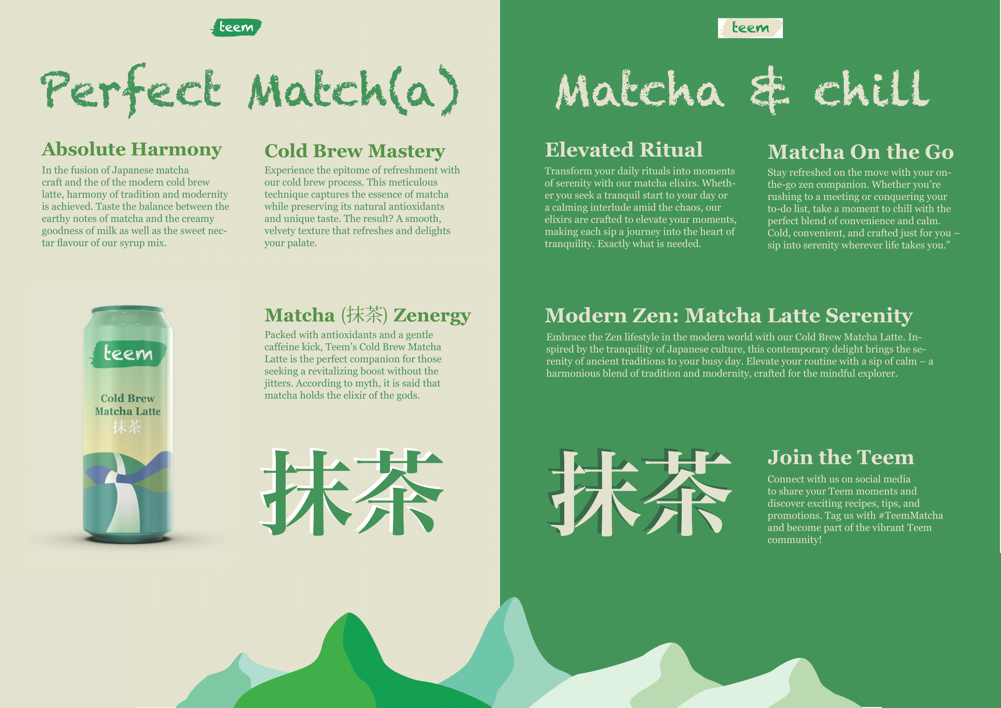 Teem — Leaflet article spread — two-column grid